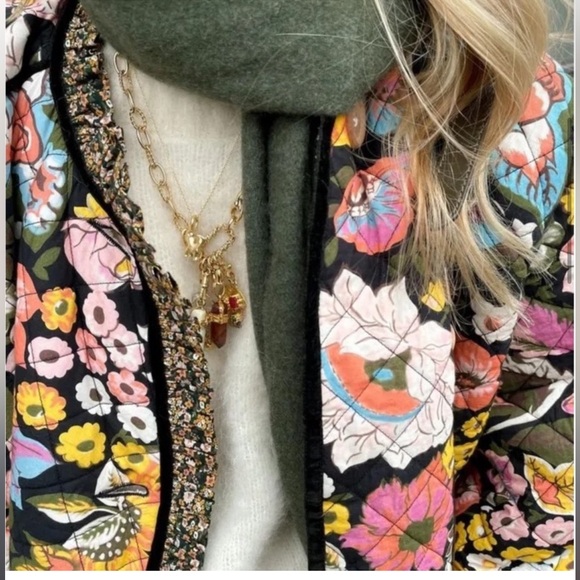 NWOT - Sherpa Lined Floral Boho Quilted Coat - Multicolor - XXL - Picture 3 of 10